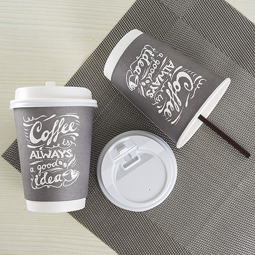 Double wall cup with lid showing complete beverage solution