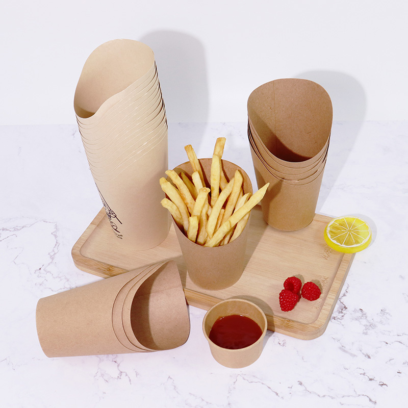 Kraft paper scoop for fried snacks