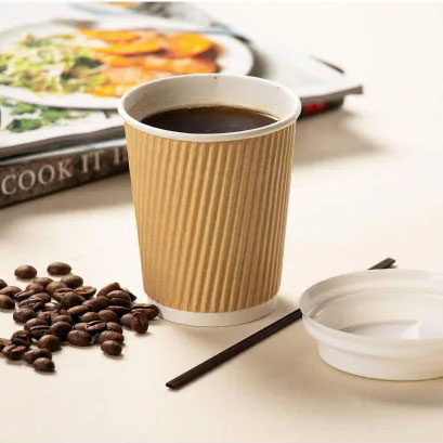 Ripple wall paper cups with textured outer layer for superior insulation