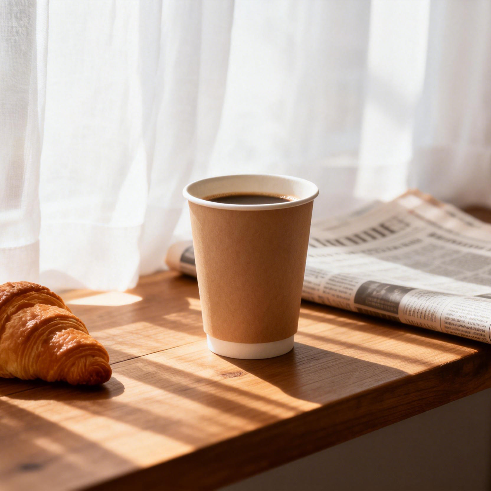 Double wall paper cups with air insulation layer for hot beverages