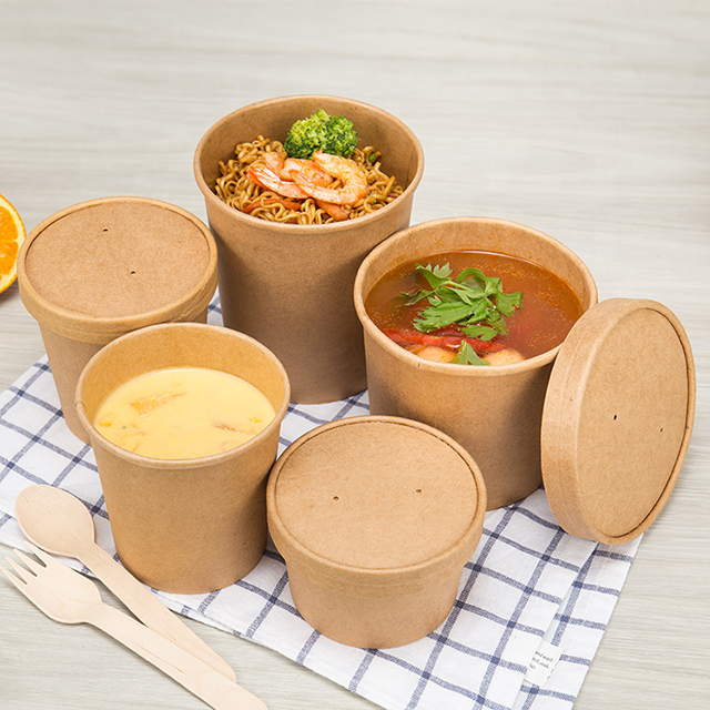 Complete size range of paper soup bowls from 4oz to 32oz