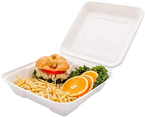 Bagasse Clamshells - bagasse clamshells in takeout service